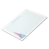 かわいい格言ユニコーンマジカルカラフル名前をカスタムする ノートパッド (アングル)