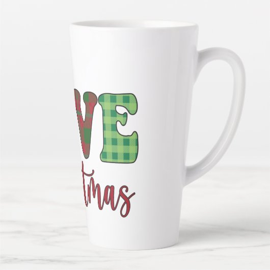 かわいい格言ラブクリスマスバッファロープレイド カフェラテマグ (右)