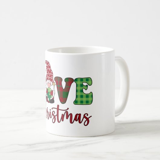 かわいい格言ラブクリスマスバッファロープレイド コーヒーマグカップ (正面右)
