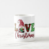 かわいい格言ラブクリスマスバッファロープレイド コーヒーマグカップ (中央)