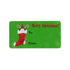 かわいい格言レッドクリスマスストッキングキャンディカン ラベル