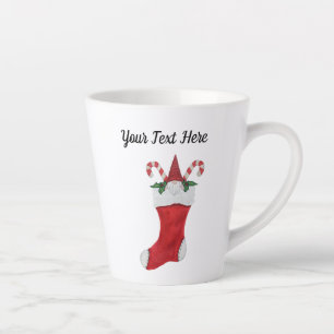 かわいい格言レッドハットクリスマスストッキングキャンディカン カフェラテマグ