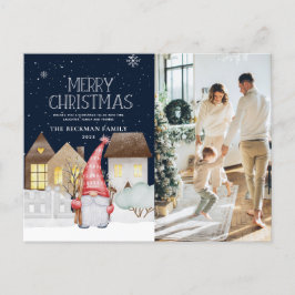 かわいい格言冬の雪メリークリスマスフォト シーズンポストカード