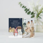 かわいい格言冬の雪メリークリスマスフォト シーズンポストカード (スタンド正面)