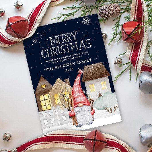 かわいい格言冬の雪メリークリスマスホリデーカード シーズンカード