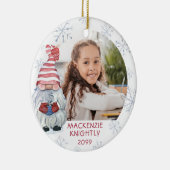 かわいい格言冬スノーフレーク2枚パーソナライズされた写真 セラミックオーナメント (右)