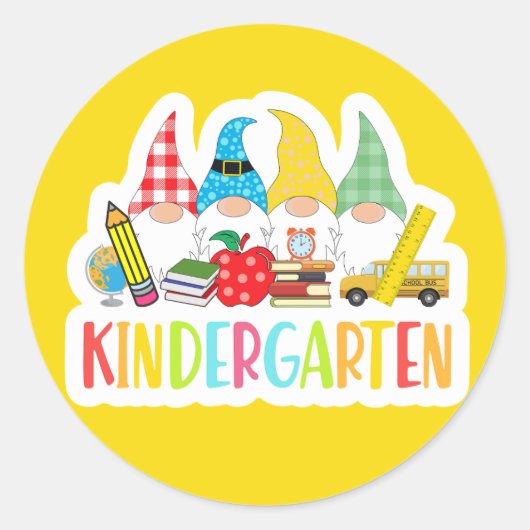 かわいい格言学校の幼稚園バスグローブブック ラウンドシール (正面)