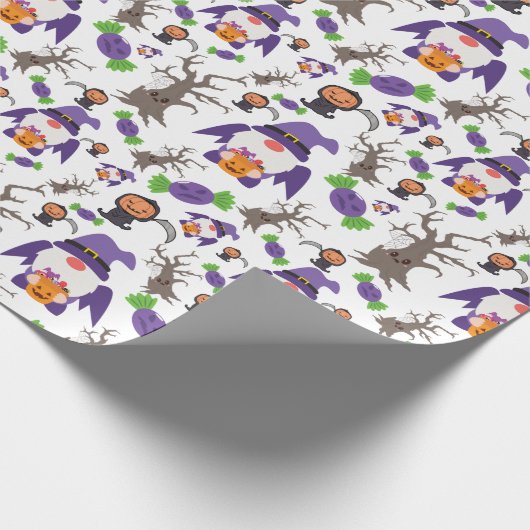 かわいい格言怖いカボチャトリートハロウィーンギフト ラッピングペーパー (角)