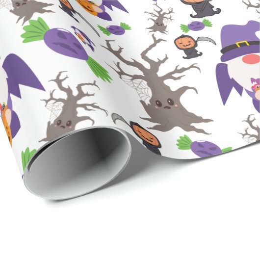 かわいい格言怖いカボチャトリートハロウィーンギフト ラッピングペーパー (ロールコーナー)
