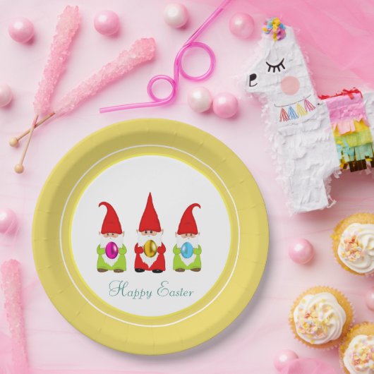 かわいい格言数々の&色のイースターエッグ紙プレート ペーパープレート (パーティー)