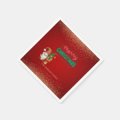 かわいい格言松の木紙吹雪赤メリークリスマス スタンダードカクテルナプキン (角)