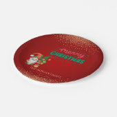 かわいい格言松の木紙吹雪赤メリークリスマス ペーパープレート (アングル)