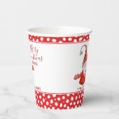 かわいい格言水玉模様ホワイトレッドメリークリスマス 紙コップ (左)