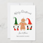 かわいい格言水色クリスマスジンジャーブレッドマン シーズンカード (正面)