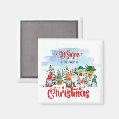 かわいい格言祝のクリスマスホリデー マグネット (正面/裏面)