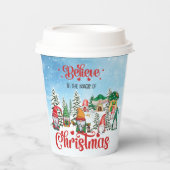かわいい格言祝のクリスマスホリデー 紙コップ (正面)