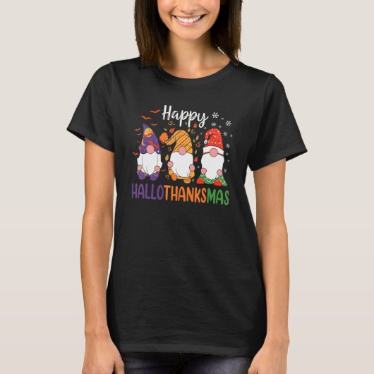 かわいい格言秋ハロウィーン女性ガールズハッピーハロ Tシャツ (正面)