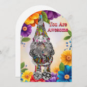 かわいい格言素晴らしグリーティングカード 招待状 (正面/裏面)