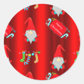 かわいい格言赤いクリスマス ラウンドシール (正面)