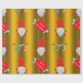 かわいい格言金ゴールドクリスマス ラッピングペーパー (フラット)
