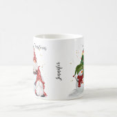 かわいい格言雪だるまクリスマスプレゼント コーヒーマグカップ (中央)