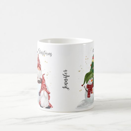 かわいい格言雪だるまクリスマスプレゼント コーヒーマグカップ (中央)