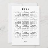 かわいい格言2025カレンダーFeliz Navidadクリスマス シーズンカード (裏面)