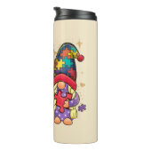 かわいい格言、ひまわり&ハート自閉症意識 タンブラー (回転右)