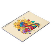 かわいい格言、ひまわり&ハート自閉症意識 ノートブック (左側)