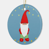 かわいい格言、星、スカイブルーの金ゴールド紙吹雪 セラミックオーナメント (左)