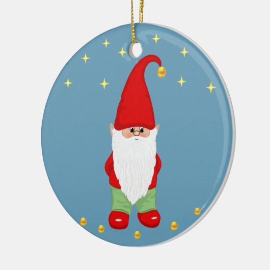 かわいい格言、星、スカイブルーの金ゴールド紙吹雪 セラミックオーナメント (左)