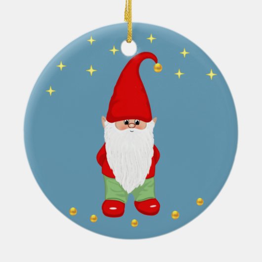 かわいい格言、星、スカイブルーの金ゴールド紙吹雪 セラミックオーナメント (裏面)