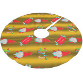 かわいい格言、金ゴールドクリスマス ブラッシュドポリエステルツリースカート (アングル)