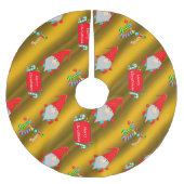 かわいい格言、金ゴールドクリスマス ブラッシュドポリエステルツリースカート (正面)