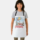 かわいい格言、雪だるま祝のクリスマスホリデー エプロン (インサイチュ)