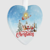 かわいい格言、雪だるま祝のクリスマスホリデー オーナメント (正面)