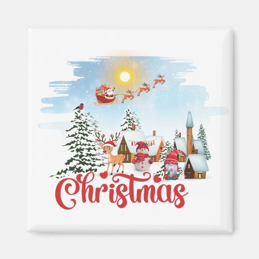 かわいい格言、雪だるま祝のクリスマスホリデー マグネット (正面)