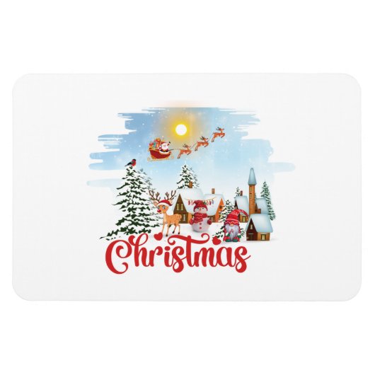 かわいい格言、雪だるま祝のクリスマスホリデー マグネット (横)