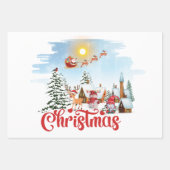 かわいい格言、雪だるま祝のクリスマスホリデー ラッピングペーパーシート (正面3)