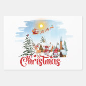 かわいい格言、雪だるま祝のクリスマスホリデー ラッピングペーパーシート (正面2)
