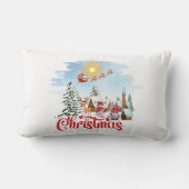 かわいい格言、雪だるま祝のクリスマスホリデー ランバークッション (裏面)
