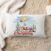 かわいい格言、雪だるま祝のクリスマスホリデー ランバークッション (ブランケット)