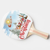 かわいい格言、雪だるま祝のクリスマスホリデー 卓球ラケット (横)