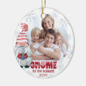 かわいい格言FOR THE HOLIDAYS写真パーソナライズされた セラミックオーナメント (左)