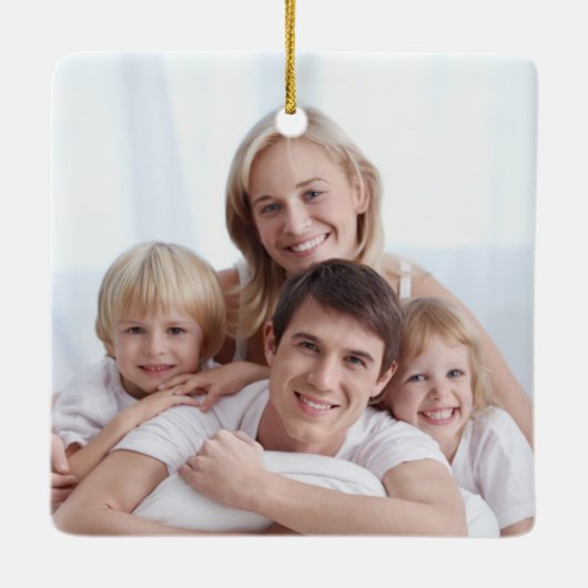 かわいい格言FOR THE HOLIDAYS家族の写真 セラミックオーナメント (裏面)