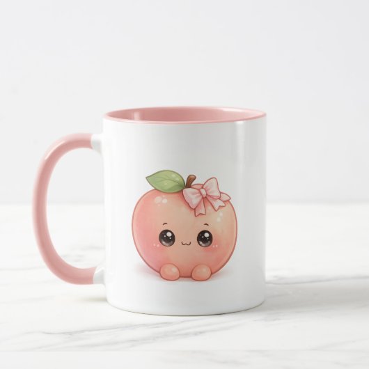 かわいい桃のコーヒーマグカップ マグカップ (左)