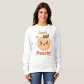 かわいい桃のデザイン「Just Peachy」 スウェットシャツ (正面フル)