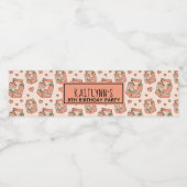 かわいい桃のミルク誕生日パーティー ペットボトルラベル (シングルラベル)