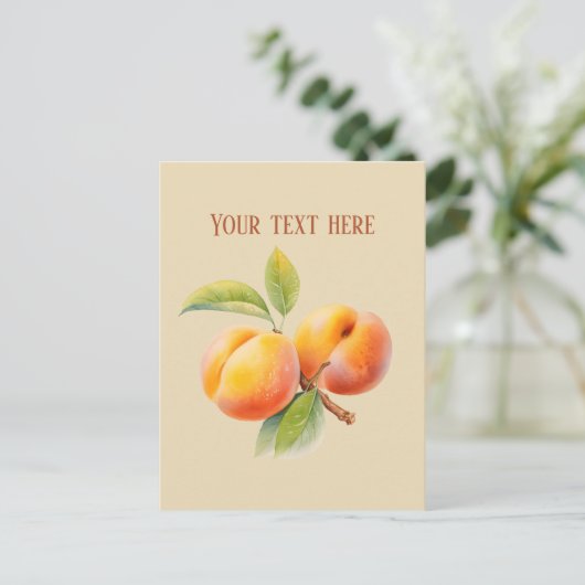 かわいい桃のメッセージを追加 ポストカード (スタンド正面)