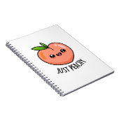 かわいい桃のユーモア「ちょうど良い桃」 ノートブック (右側)